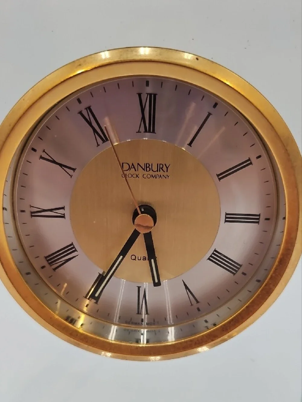 Danbury Clock Co. Glass and Gold Mantel Clock - Gold & Silver Accent